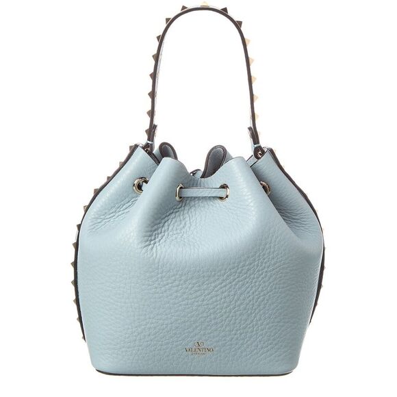 Valentino Rockstud Grainy Leather Bucket Bag - Picture 2 of 4